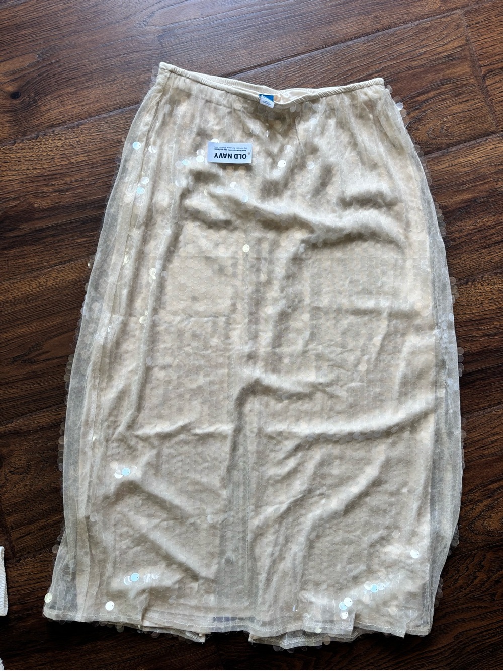 Old Navy Women’s Cream Sequin Midi Skirt